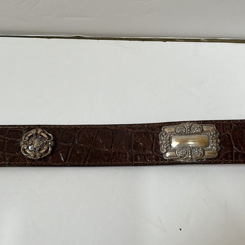 VINTAGE BRIGHTON BELT IN BROWN LEATHER WITH SILVER MEDALLIONS‎ - Picture 5 of 8